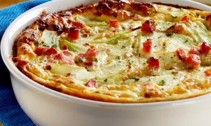 Gratinado de Chuchu com presunto e queijo