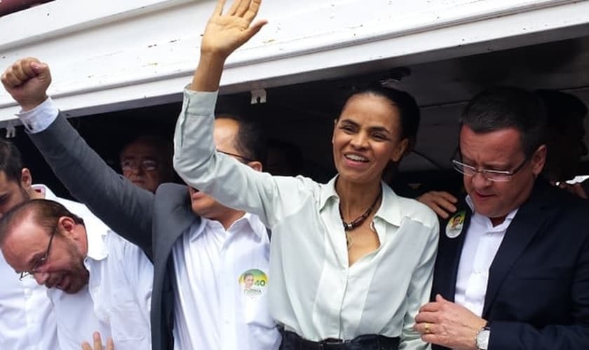 Marina Silva na Praça da Estação, em Belo Horizonte