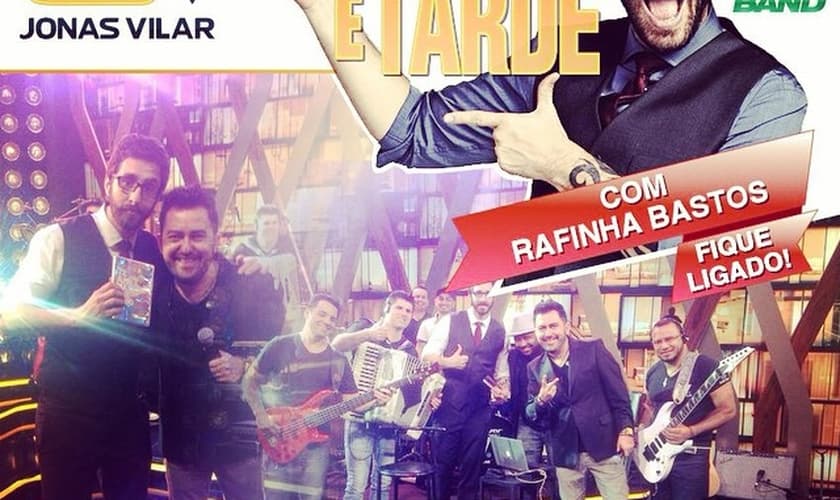 Participação de Jonas Vilar no "Agora é Tarde" irá ao ar nesta quarta-feira (08)