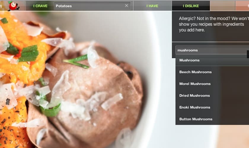 Site ajuda a fazer receitas com ingredientes que tem em casa