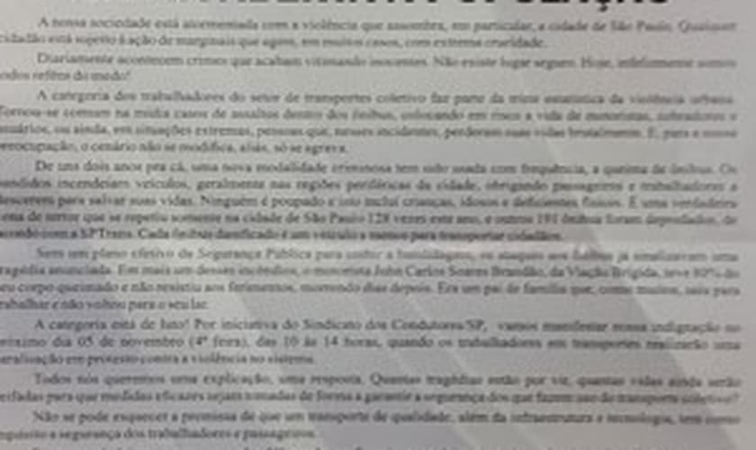 Secretaria e sindicato negociam paralisação de ônibus entre 10 e 12h
