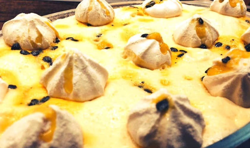 Creme de chocolate branco e maracujá