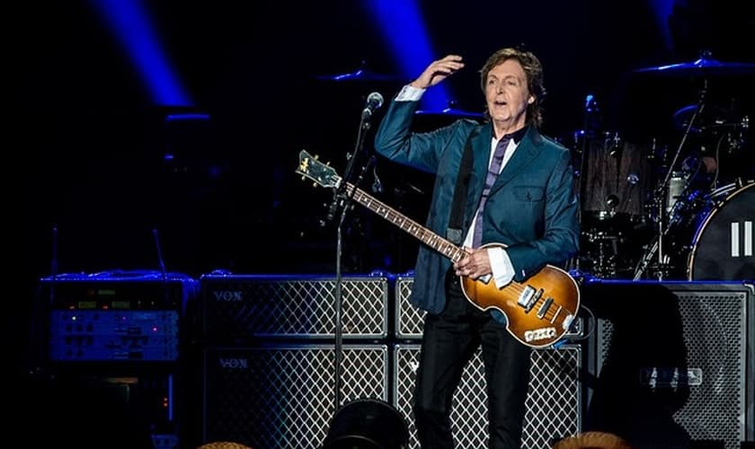 Paul McCartney se apresenta na Arena do Palmeiras em São Paulo nesta terça-feira (25). (Foto: Marcelo Brandt / G1)