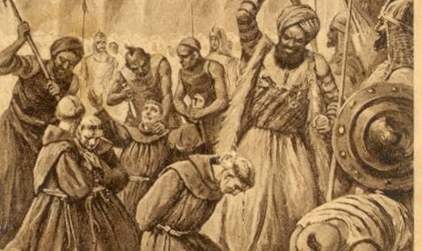 Pintura que retrata a execução de cristãos 