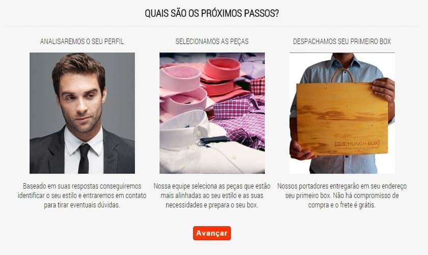 serviço delivery de roupas masculinas