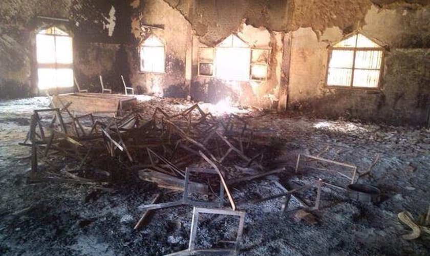 Estabelecimento cristão, destruído / incendiado por fundamentalistas