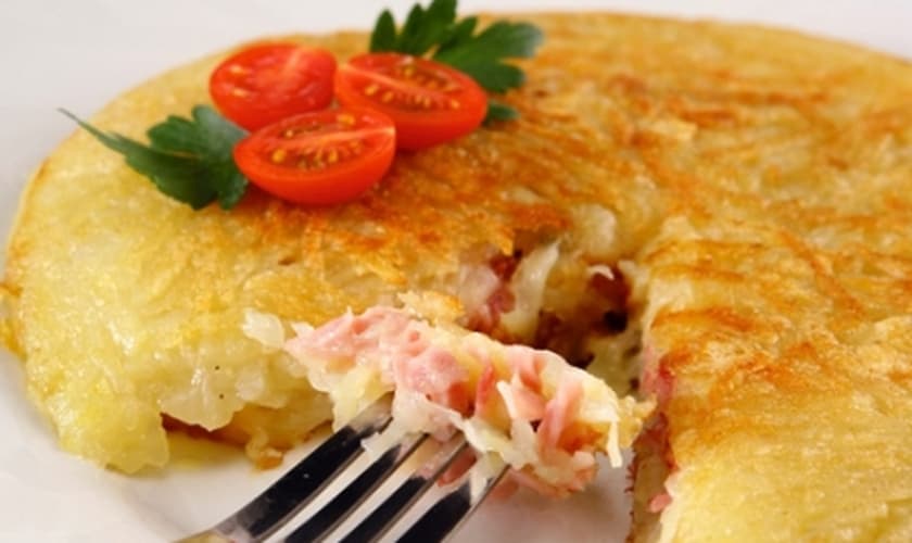 Batata recheada na frigideira