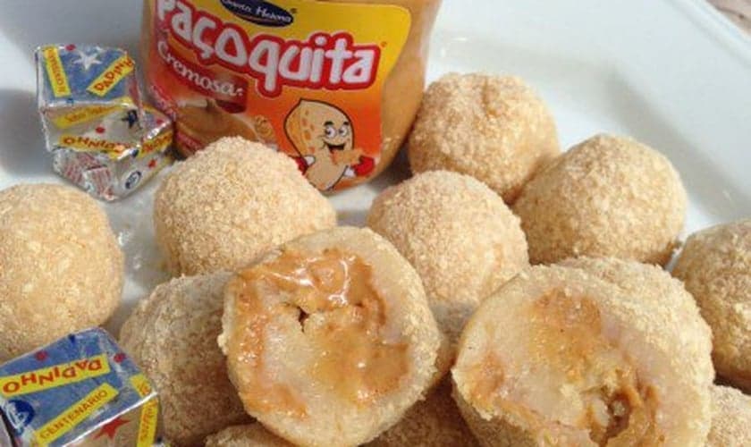 Brigadeiro de Dadinho com recheio de Paçoquita Cremosa