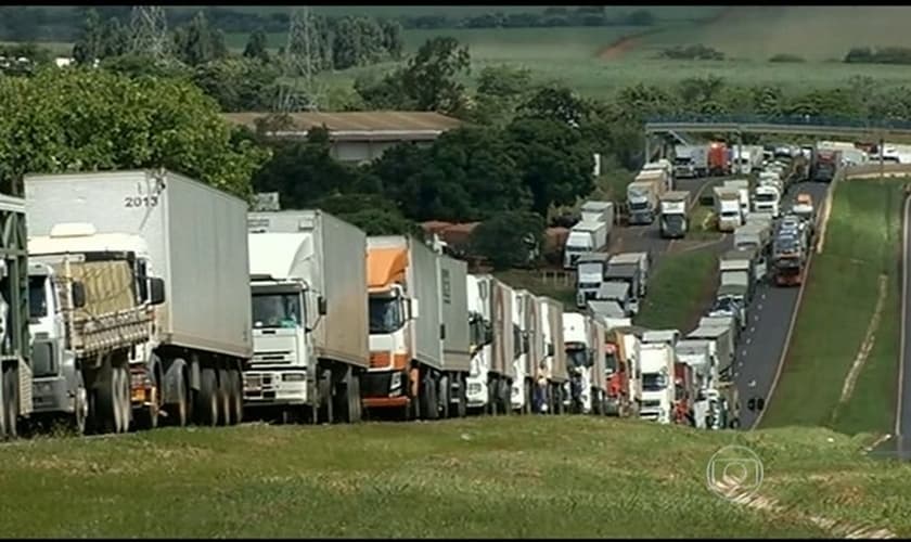 paralisação dos caminhoneiros