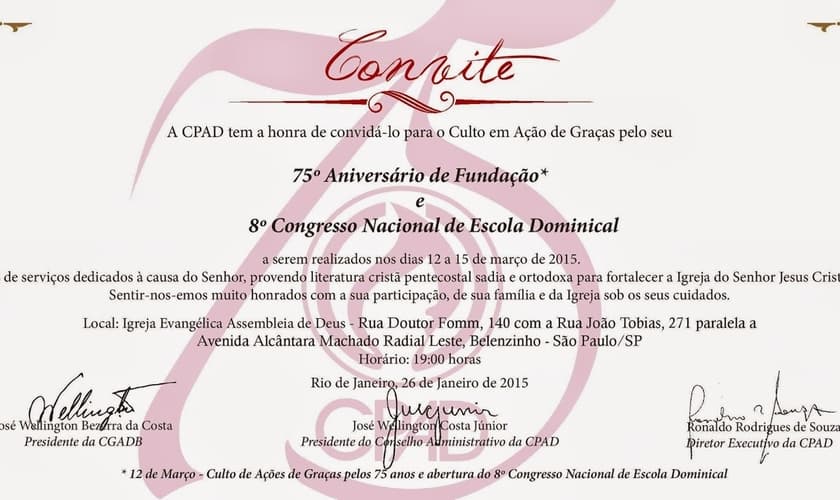 As celebrações estão acontecendo na Igreja Evangélica Assembléia de Deus, na zona norte de São Paulo (SP)