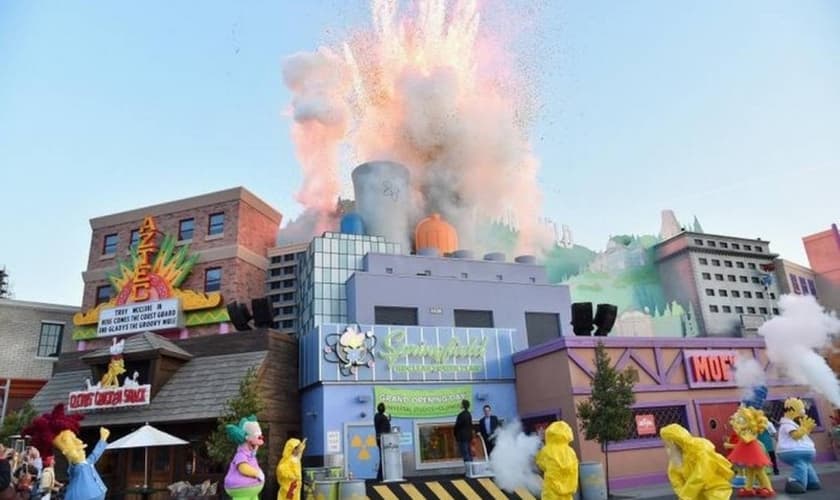 Cidade de 'Os Simpsons' nos estúdios da Universal, em Hollywood