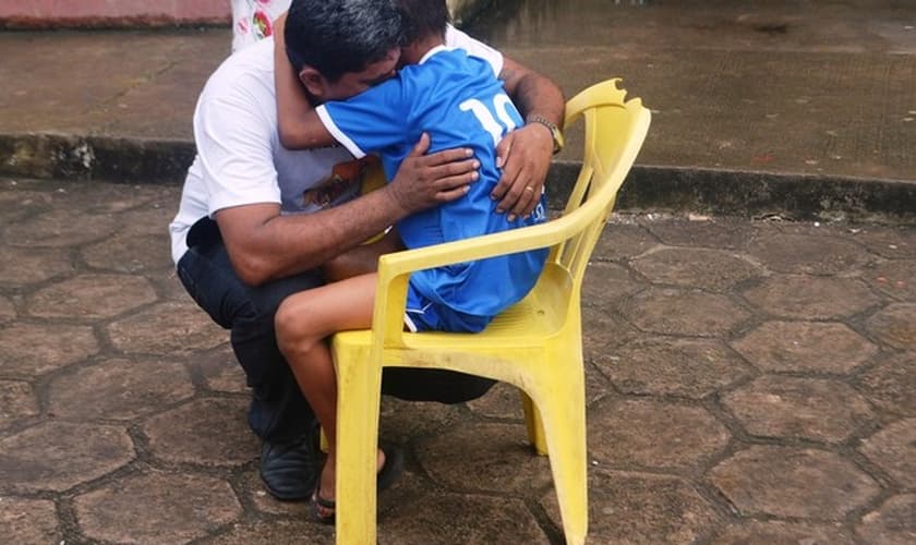 Reencontro entre os dois aconteceu neste sábado (18), em Macapá. (Foto: John Pacheco/G1)