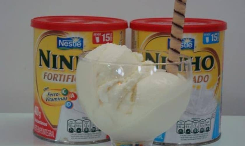 Sorvete de leite em pó