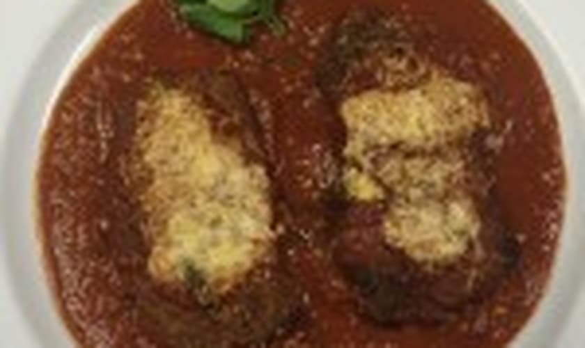 Bife à milanesa parmegiana