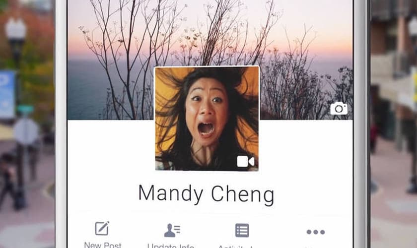 vídeo no perfil do Facebook