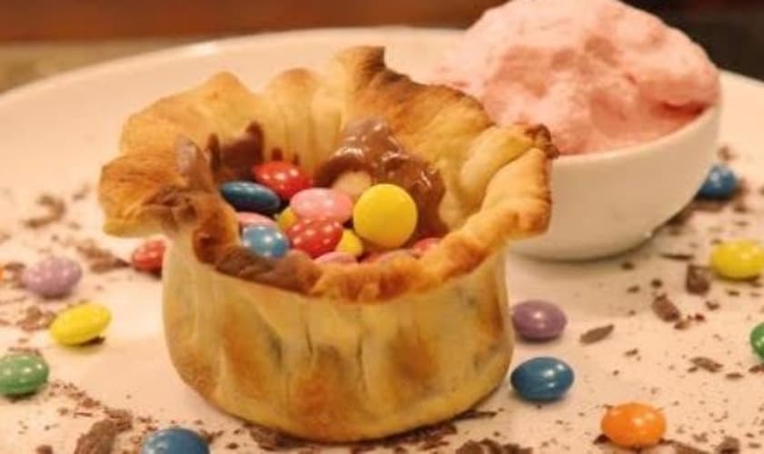 Pizza estufada do restaurante Jardim Ô Fiô