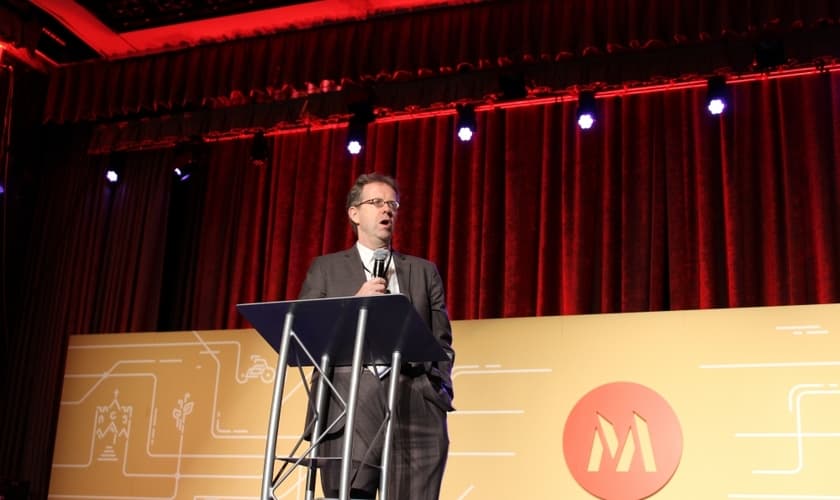 Mac Pier, fundador do Centro de Liderança de Nova York fez um grande alerta à igreja durante o evento Movement Day, em Manhattan. (Foto: The Christian Post/ Leonardo Blair)