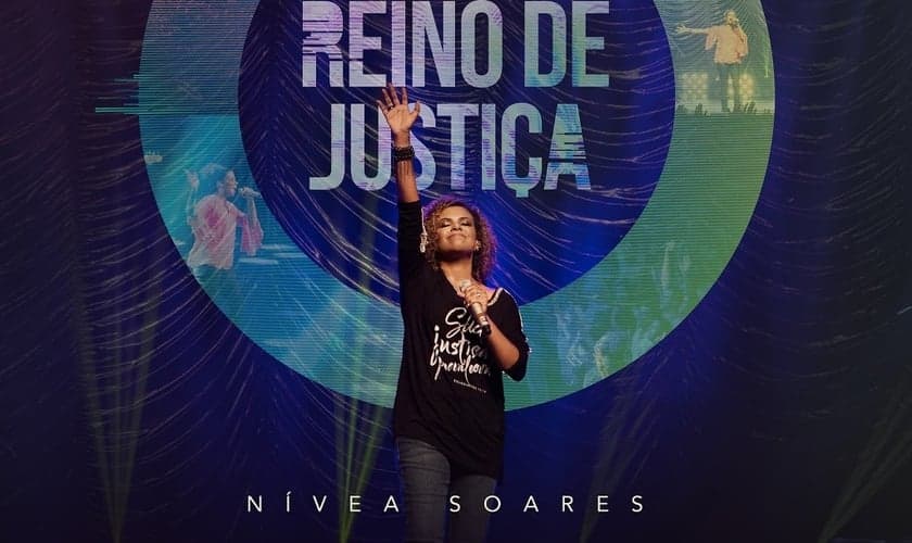 Capa do disco Reino de Justiça de Nívea Soares. (Foto: Divulgação).