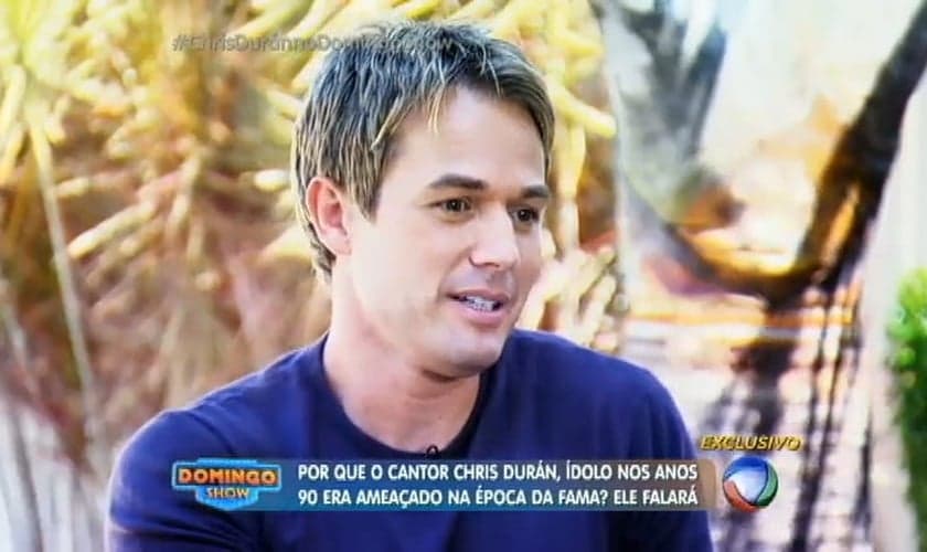 Hoje, Durán afirma que não quer retomar o sucesso dos anos 90. (Foto: Reprodução/Record)