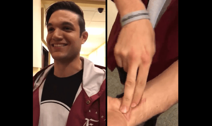 Ele disse que durante a oração, sentiu coisas diferentes. (Foto: Reprodução).