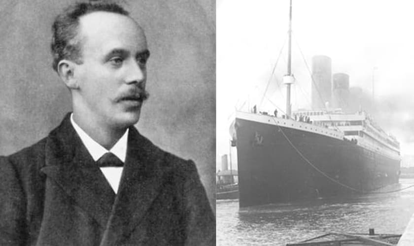 Pastor John Harper e o Titanic no porto de Southampton, na costa sul do Reino Unido, em 10 de abril de 1912. (Foto: Wikipedia)