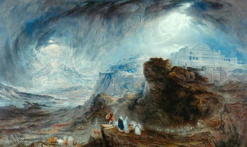 Pintura remonta momento da guerra de 1.207 a.C, em que o sol parou. (Imagem: Times of Israel)