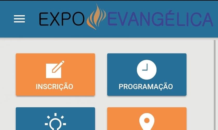 Reprodução de parta da imagem do aplicativo da Expoevangélica. (Imagem: Reprodução)