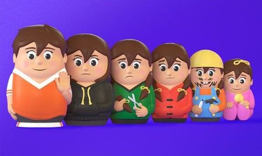 Boneca 'Sam' em seus vários estágios de "mudança de gênero". (Foto: West)