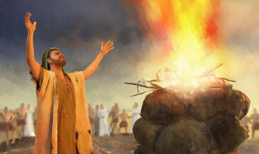 Cena ilustra Elias na "batalha" contra os adoradores de Baal, provando o poder de Deus. (Foto: Getty)