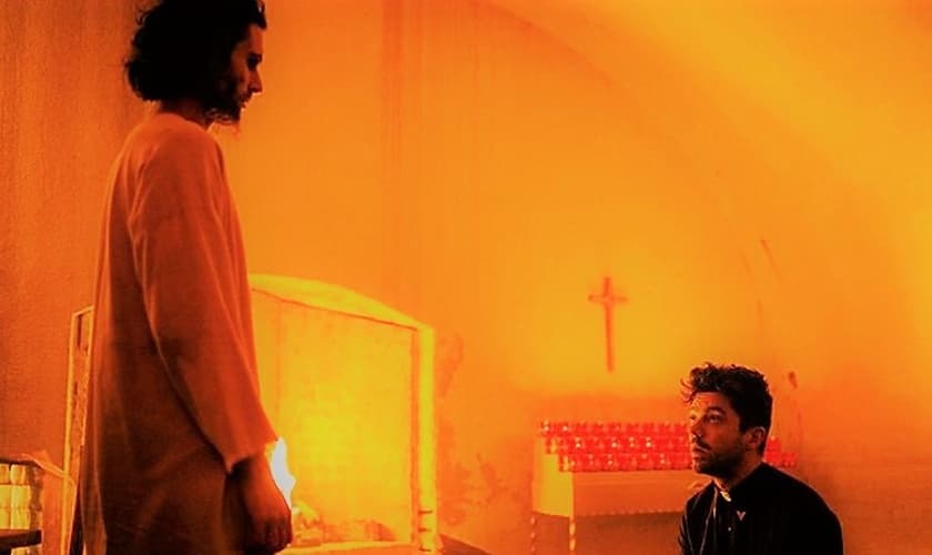 Cena da série 'Preacher', na qual o personagem principal se encontra com Jesu. (Imagem: AMC)