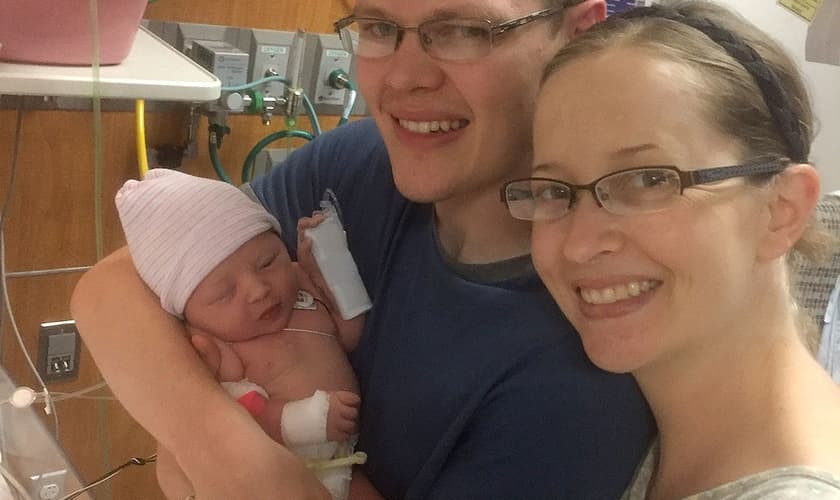 A pequena Adrielle nasceu saudável após a tempestade que afetou o Texas. (Foto: Gregory Smith)