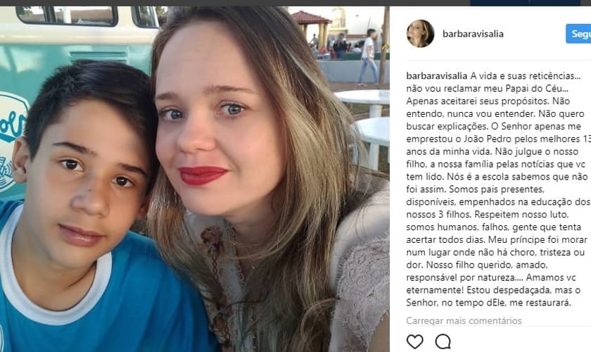 João Pedro (esquerda) morreu após ser baleado por um colega de escola, em Goiânia. (Imagem: Captura de Tela - Instagram)