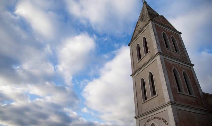 Igreja evangélica em Arroio do Padre, no Rio Grande do Sul. (Foto: Marcus Leoni/Folhapress)