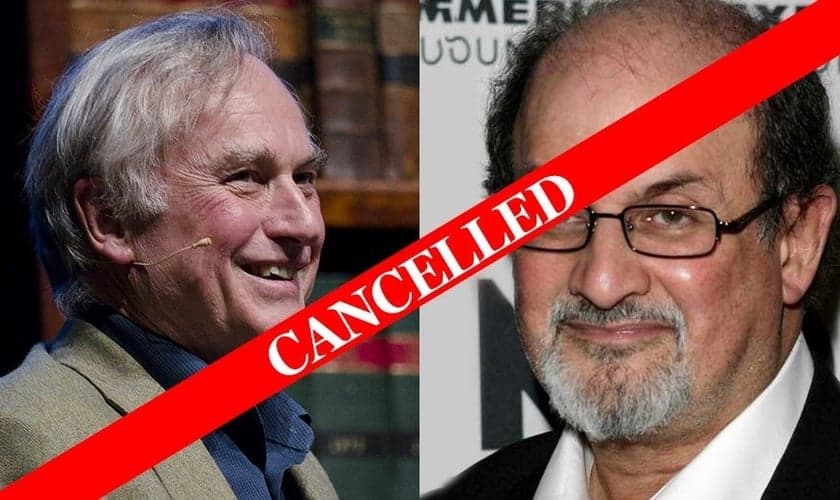 Richard Dawkins (esquerda) e Salmon Rushdie (direita) são alguns dos principais palestrantes que foram convidados para a Convenção, antes de seu cancelamento. (Foto: 