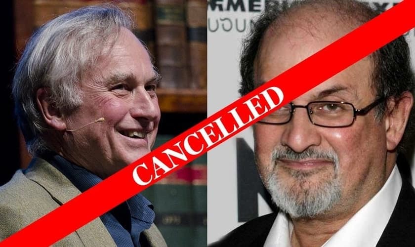 Richard Dawkins (esquerda) e Salmon Rushdie (direita) são alguns dos principais palestrantes que foram convidados para a Convenção, antes de seu cancelamento. (Foto: