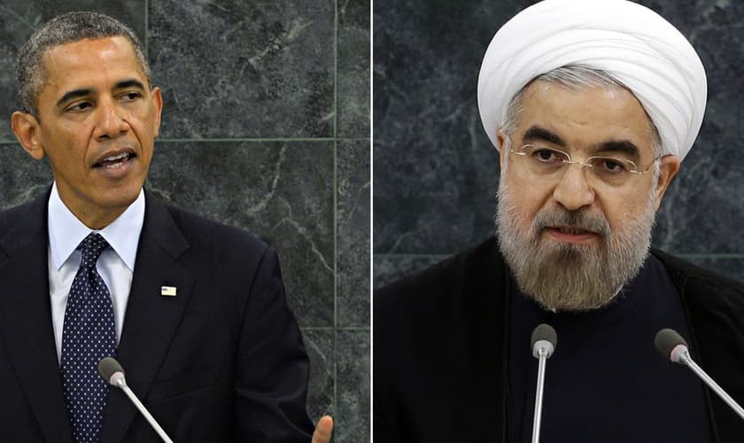Ex-presidente norte-americano, Barack Obama (esquerda) e presidente iraniano Hassan Rouhani (direita). (Foto: The Federalist)