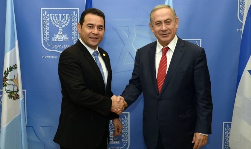 Presidente da Guatemala, Jimmy Morales (esquerda) e primeiro-ministro de Israel, Benjamin Netanyahu. (Foto: The Times of Israel)