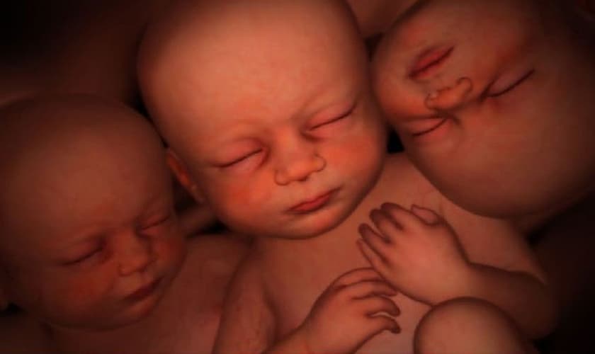 Imagem ilustra gêmeos no útero. (Imagem: God Reports)