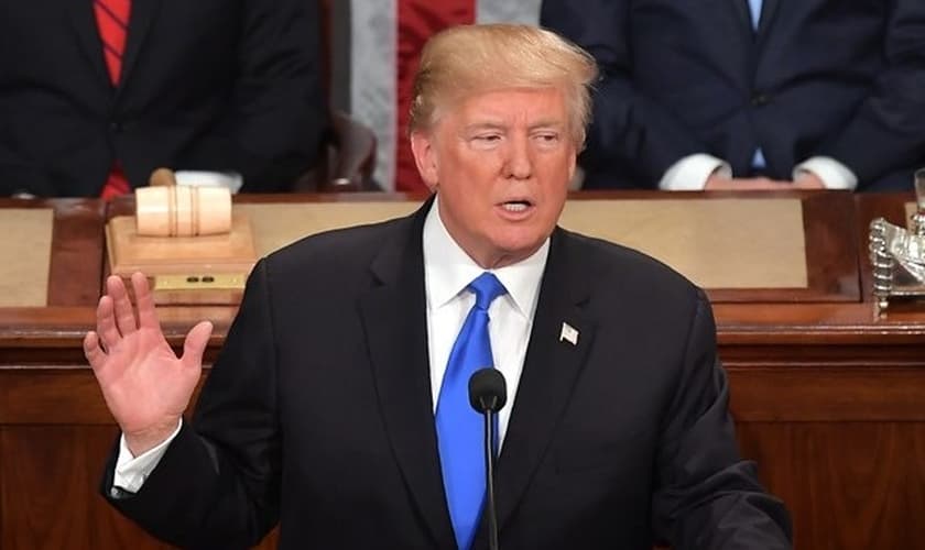 Donald Trump em seu primeiro discurso de União de Estado. (Foto: Epoch Times)