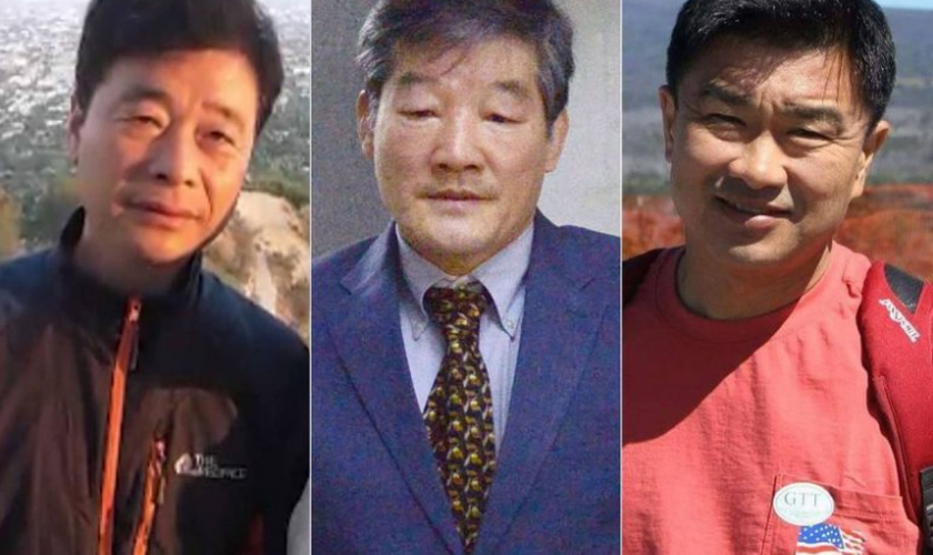 Na foto, os cristãos Kim SangDuck (Tony Kim), Kim Dong Chul e Kim Hak-song, presos na Coreia do Norte. (Foto: Reprodução).