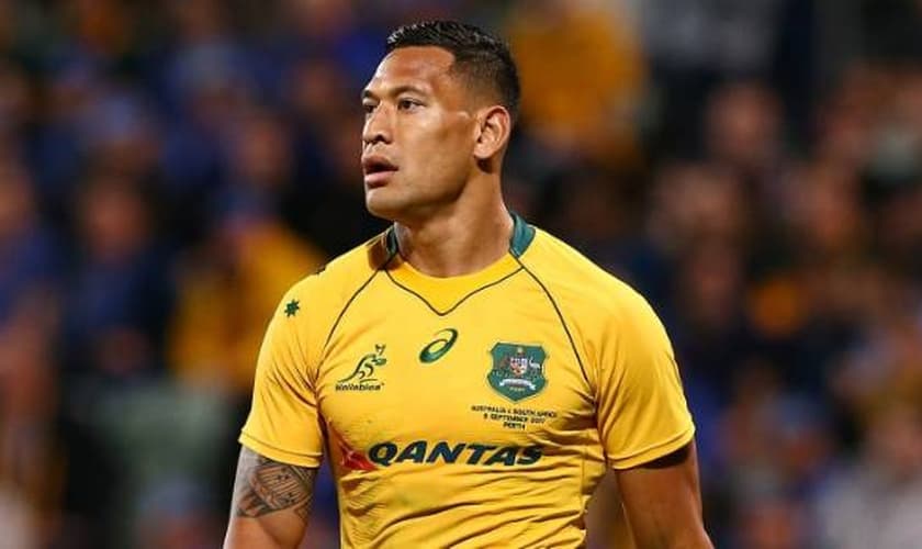 O jogador de rúgbi Israel Folau resiste às críticas após defender casamento bíblico. (Foto: Getty Images)