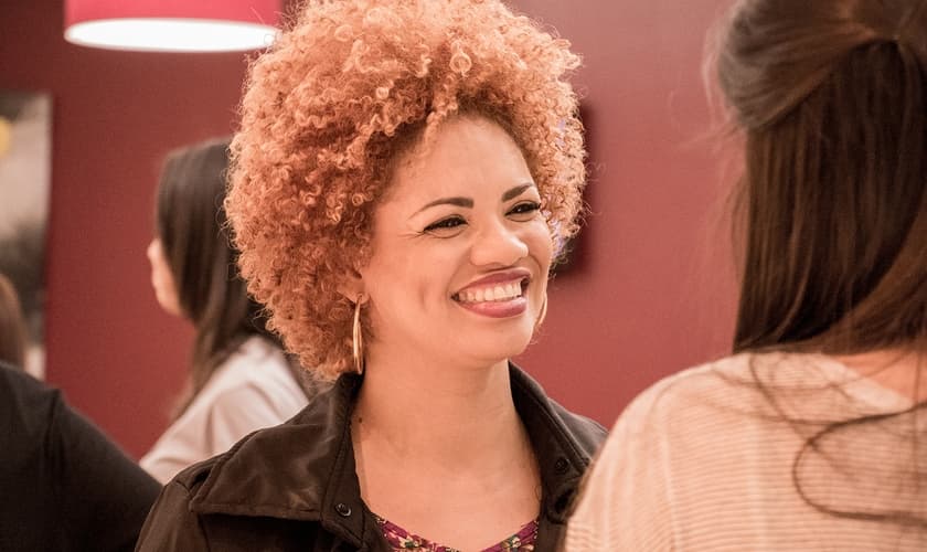 Dona Kelly, do Ao Cubo, na pré-estreia do filme “Paulo, Apóstolo de Cristo”. (Foto: Marcos Paulo Corrêa/Guiame)