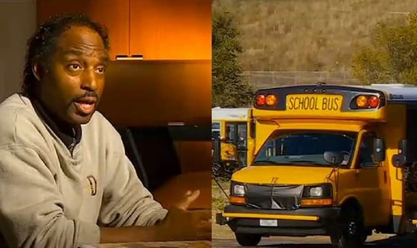 George Nathaniel (esquerda) é pastor e dirigia um ônibus escolar em Minnesota, EUA. (Imagem: Politically Depressed)