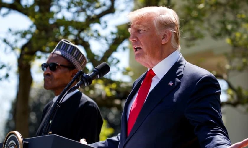 Presidente dos EUA, Donald Trump e o presidente nigeriano Muhammadu Buhari. (Foto: Reuters)