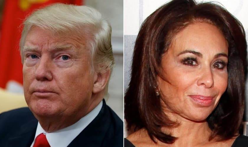 Donald Trump (esquerda) e a juíza Jeanine Pirro (direita). (Imagem: CBN News)