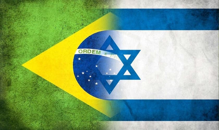 Bandeiras do Brasil e de Israel juntas. (Imagem: Getty)