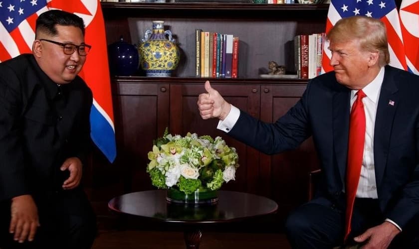 Trump tem encontro histórico com Kim Jong-un em Cingapura. (Imagem: Fox News)
