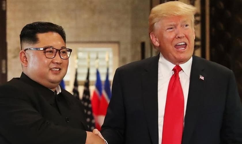 Ditador norte-coreano, Kim Jong-un, e presidente dos EUA, Donald Trump. (Foto: Hindustan Times)