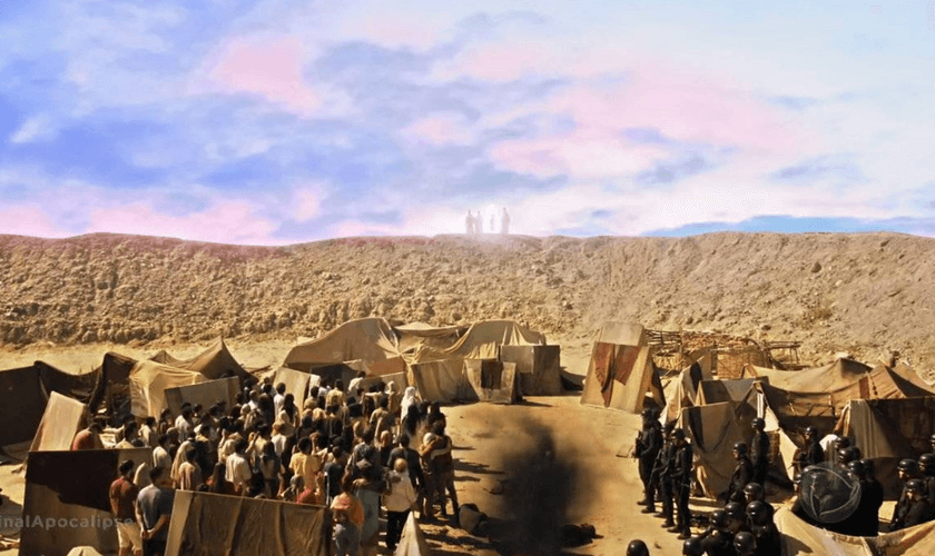 A aparição de Jesus Cristo emocionou o público da novela Apocalipse. (Foto: Reprodução/RecordTV)