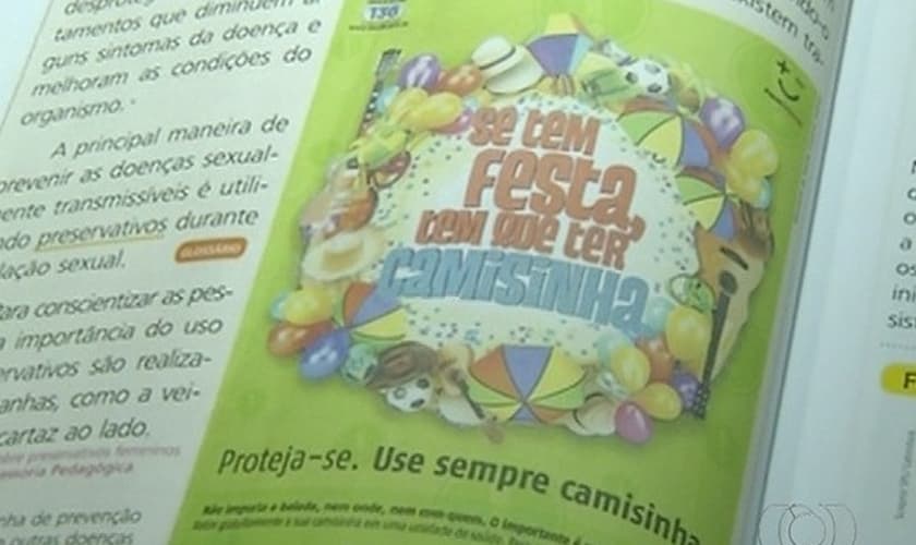Em 2016 a prefeitura de Palmas vetou o uso de material didático que promovia a ideologia de gênero. (Foto: Reprodução/TV Anhanguera).